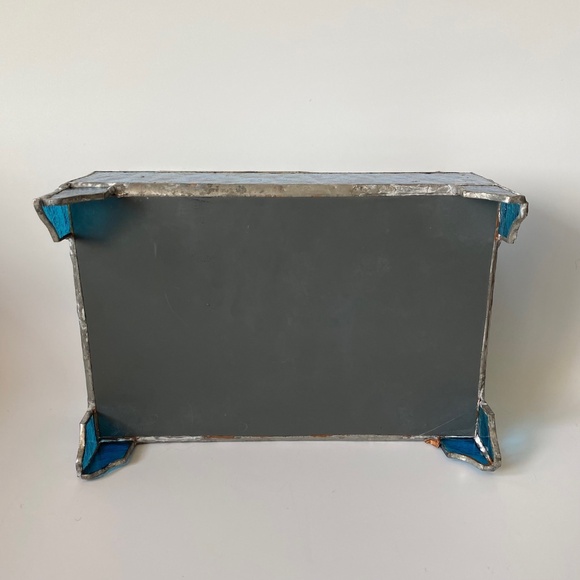 Tiffany Style Stained Glass Jewelry or Trinket Box Vintage - Picture 3 of 8